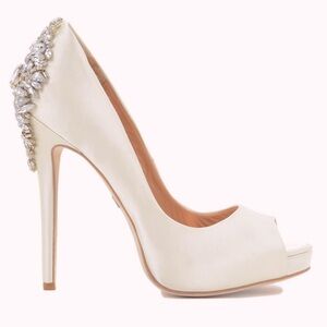 BADGLEY MISCHKA KIARA EMBELLISHED PEEP-TOE PUMP